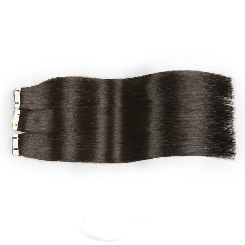 DARK BROWN #2 TAPE IN REMY HAIR EXTENSIONS