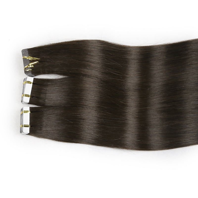 BRONZED BROWN #6 TAPE IN REMY HAIR EXTENSIONS