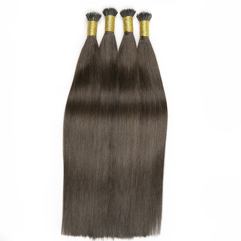 #2 DARK BROWN NANO TIP KERATIN REMY HAIR EXTENSIONS