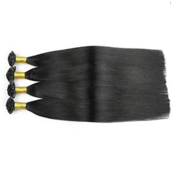 #1 JET BLACK U TIP KERATIN REMY HAIR EXTENSIONS