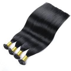 #1 JET BLACK U TIP KERATIN REMY HAIR EXTENSIONS