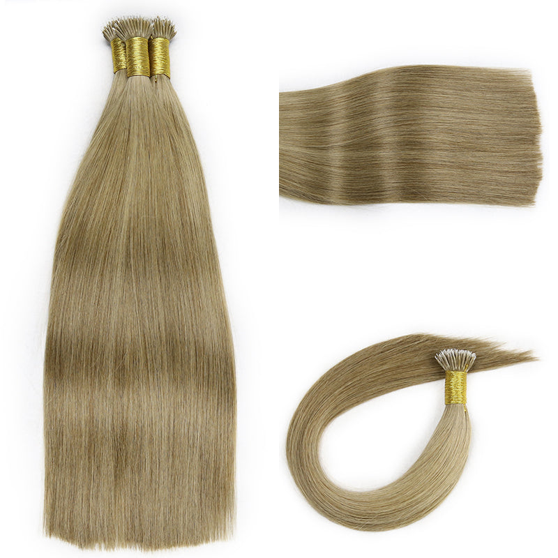 #8 HONEY BROWN NANO TIP KERATIN REMY HAIR EXTENSIONS