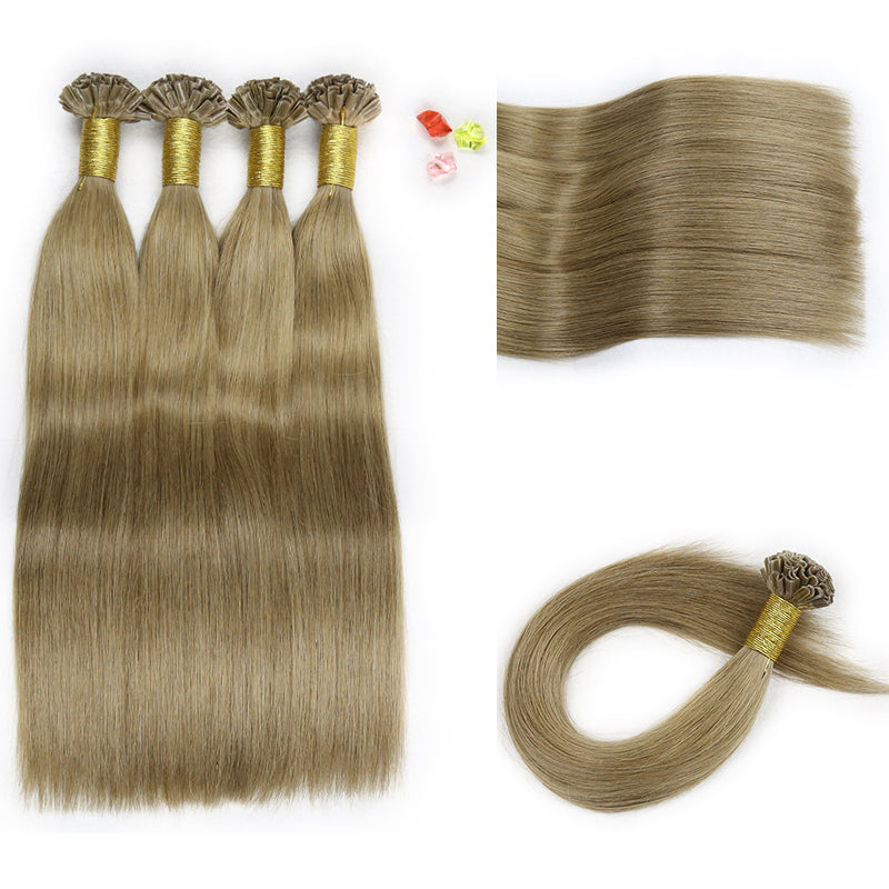 #8 HONEY BROWN U TIP KERATIN REMY HAIR EXTENSIONS