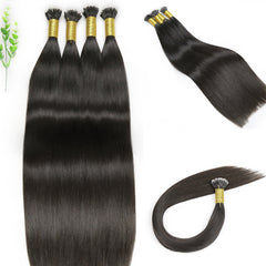 NATURAL COLOR NANO TIP KERATIN REMY HAIR EXTENSIONS