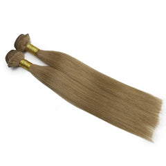 #8 HONEY BROWN MACHINE HAIR WEFT REMY HAIR EXTENSIONS