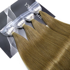 BRONZED BROWN #6 TAPE IN REMY HAIR EXTENSIONS