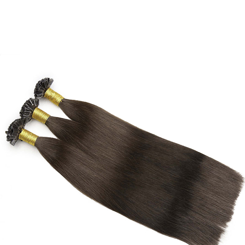 #1 JET BLACK U TIP KERATIN REMY HAIR EXTENSIONS