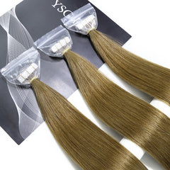 BRONZED BROWN #6 TAPE IN REMY HAIR EXTENSIONS