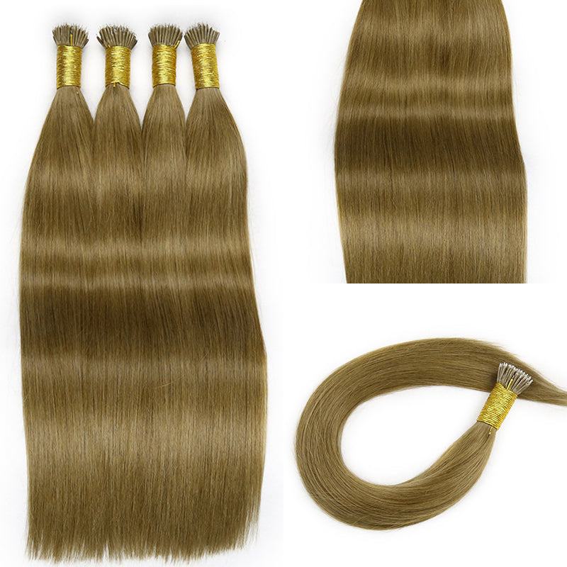 #6 BRONZED BROWN NANO TIP KERATIN REMY HAIR EXTENSIONS