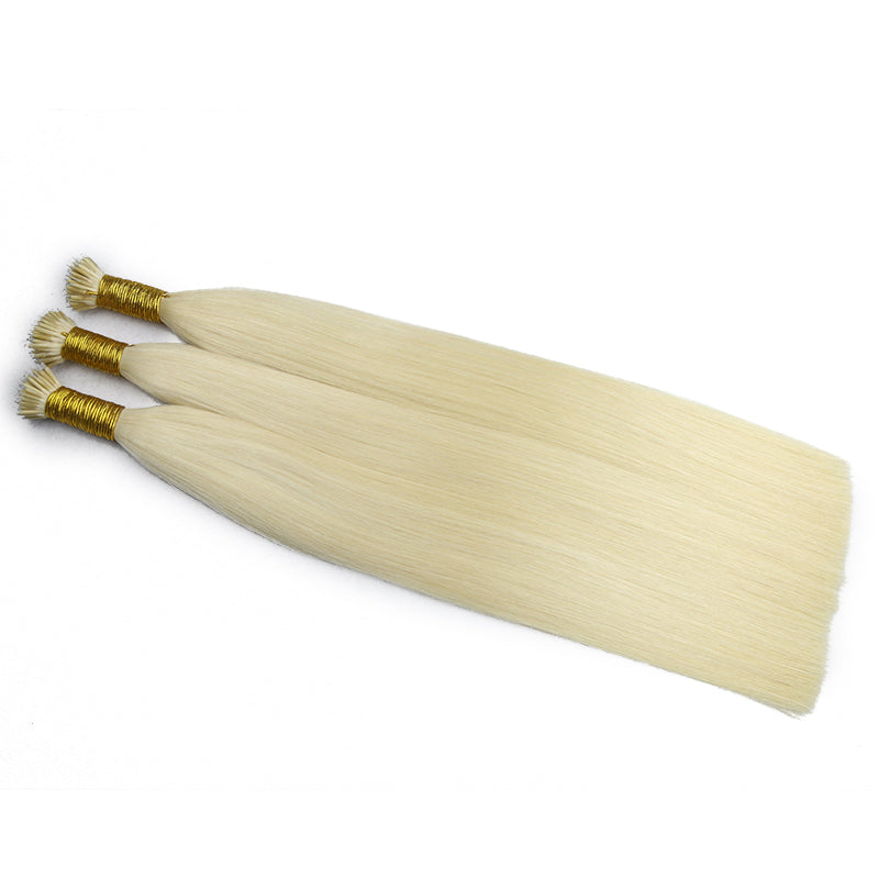 #60 BLONDE NANO TIP KERATIN REMY HAIR EXTENSIONS