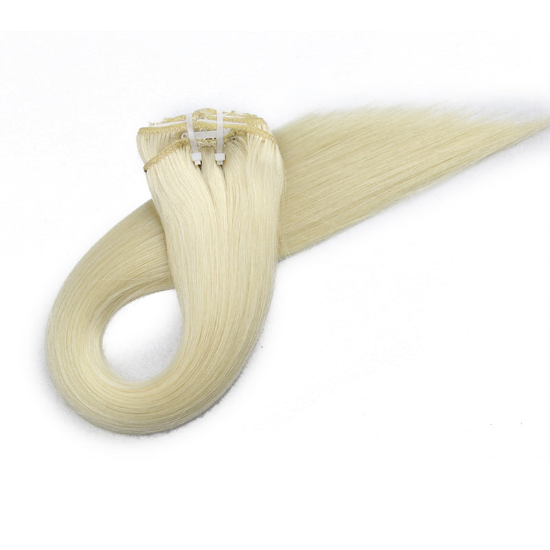 #60 BLONDE CLIP IN REMY HAIR EXTENSIONS