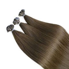 #6 BRONZED BROWN FLAT TIP KERATIN REMY HAIR EXTENSIONS