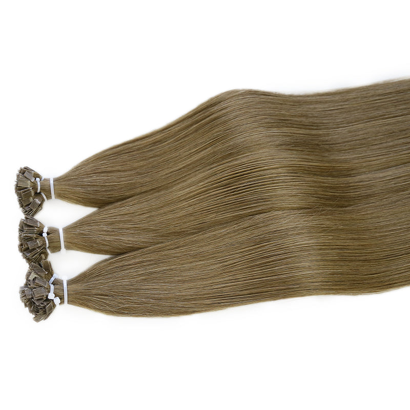 #6 BRONZED BROWN FLAT TIP KERATIN REMY HAIR EXTENSIONS