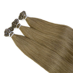 #6 BRONZED BROWN FLAT TIP KERATIN REMY HAIR EXTENSIONS