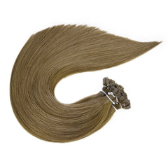 #6 BRONZED BROWN FLAT TIP KERATIN REMY HAIR EXTENSIONS