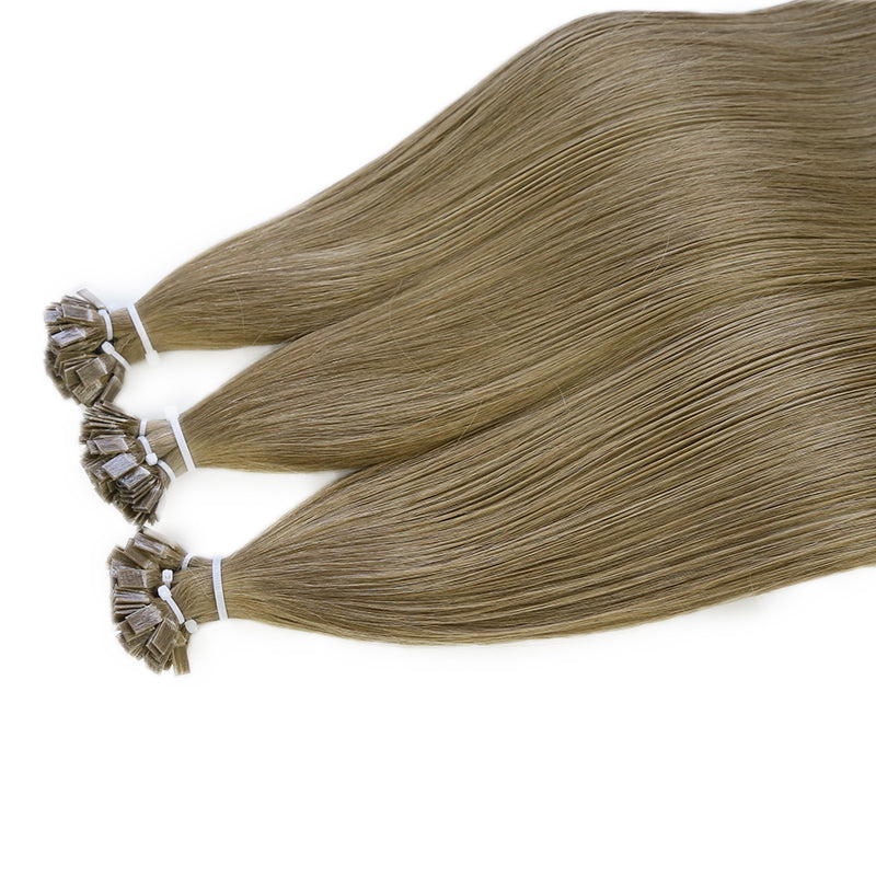 #6 BRONZED BROWN FLAT TIP KERATIN REMY HAIR EXTENSIONS