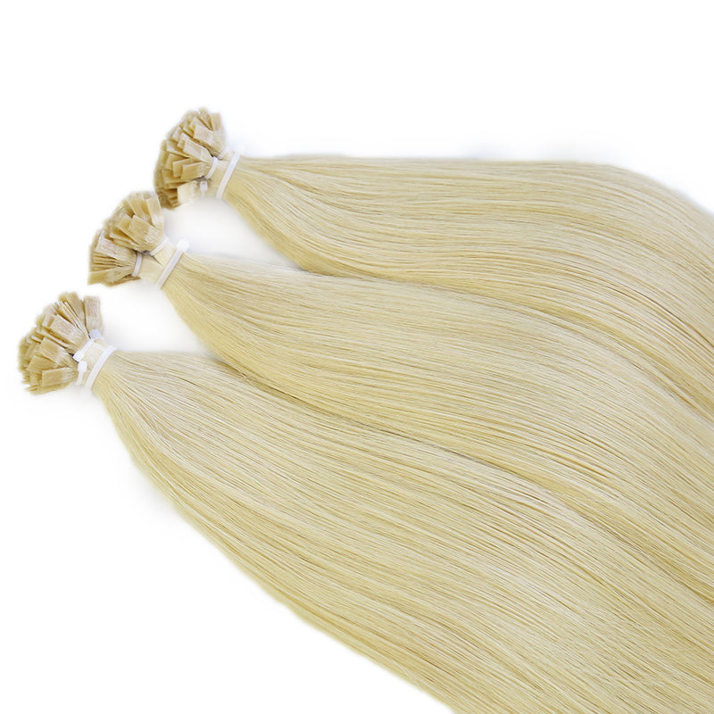 #22 LIGHT BLONDE FLAT TIP KERATIN REMY HAIR EXTENSIONS