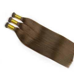 #4 CHOCOLATE BROWN NANO TIP KERATIN REMY HAIR EXTENSIONS