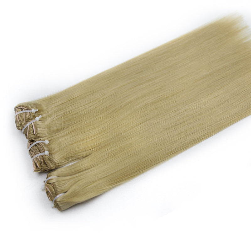 #60 BLONDE CLIP IN REMY HAIR EXTENSIONS