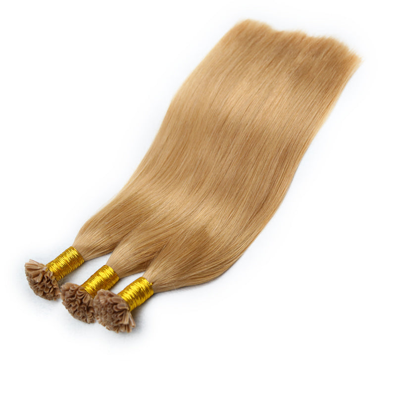 #27 STRAWBERRY BLONDE U TIP KERATIN REMY HAIR EXTENSIONS