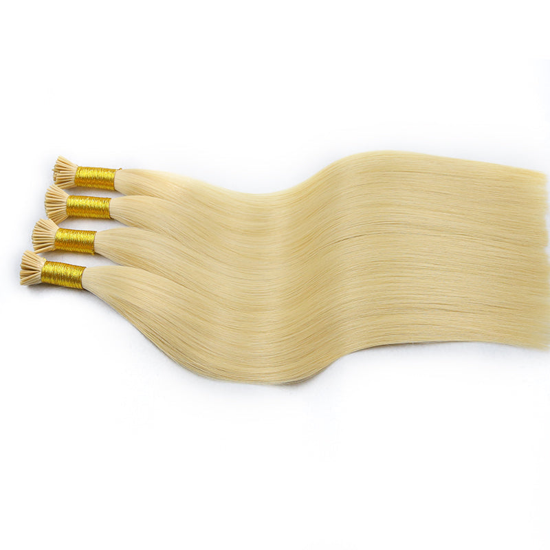 #22 LIGHT BLONDE I TIP KERATIN REMY HAIR EXTENSIONS